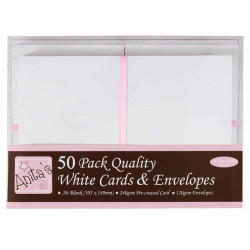 A6 Přání A Obálky 50ks (240g/m2) Bílé, Docrafts Blahopřání, Scrapbooking Papír