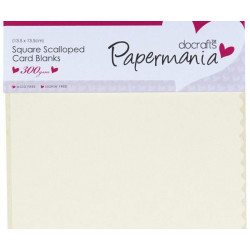 13x13cm Přání A Obálky 12ks (300g/m2) - Vroubkované Krémové, Docrafts Čtvercové, Blahopřání, Scrapbooking Papír