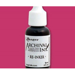 Archival Náplň 18ml - Vibrant Fuchsia Ranger Inkousty Permanentní, Polštářky Scrapbooking Papír