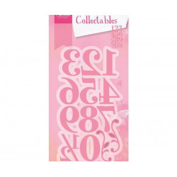 Čísla Velká - Vyřezávací Kovová Šablona Collectables (1ks), Marianne Design Písmena Texty Kovové, Big Shot Embosování