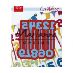 Číslice - Vyřezávací Kovová Šablona Creatables (1ks), Marianne Design Dekorace Kovové, Big Shot Embosování, Scrapbooking Papír