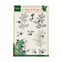 Cesmína Color Layering - Silikonová Gelová Razítka (10ks), Marianne Design Scrapbooking Papír