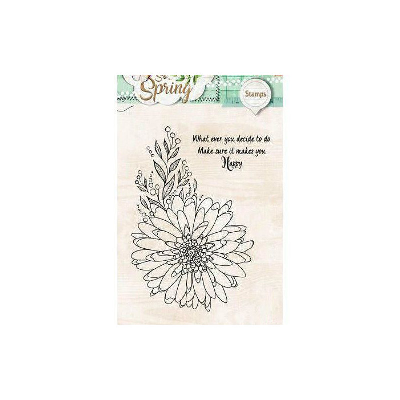 Gerbera A Nápis - Silikonová Gelová Razítka (2ks), Studio Light Scrapbooking Papír