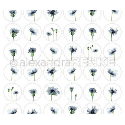 Jednostranný Papír Na Scrapbook (1ks) Cornflowers Circles Renke Alexandra 30 30 Příroda Papíry Listy Potiskem Scrapbooking