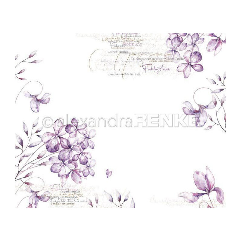 Jednostranný Papír Na Scrapbook (1ks) Violet Blossoms Renke Alexandra 30 30 Příroda Papíry Listy Potiskem Scrapbooking