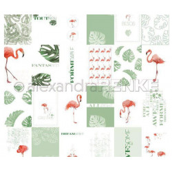 Jednostranný Papír Na Scrapbook (1ks) Card Sheet Flamingo International Renke Alexandra 30 30 Zvířata Papíry Listy Potiskem