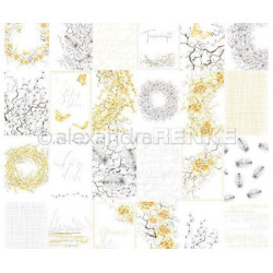 Jednostranný Papír Na Scrapbook (1ks) Card Sheet Dreamlike In Yellow And Grey Renke Alexandra 30 30 Kartičky Papíry Listy