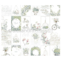 Jednostranný Papír Na Scrapbook (1ks) Card Sheet Blue Flower Arrangements International Renke Alexandra 30 30 Kartičky Papíry