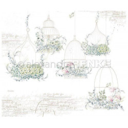 Jednostranný Papír Na Scrapbook (1ks) Cages With Flower Arrangements Renke Alexandra 30 30 Příroda Papíry Listy Potiskem