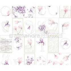 Jednostranný Papír Na Scrapbook (1ks) Card Sheet Rose Flower Geometry Renke Alexandra 30 30 Příroda Papíry Listy Potiskem