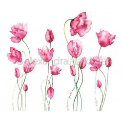 Jednostranný Papír Na Scrapbook (1ks) Many Tulips Pink Renke Alexandra 30 30 Příroda Papíry Listy Potiskem Scrapbooking