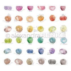 Jednostranný Papír Na Scrapbook (1ks) Ball Of Wool Colourfully Renke Alexandra 30 30 Vzory Papíry Listy Potiskem Scrapbooking