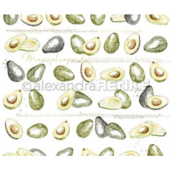 Jednostranný Papír Na Scrapbook (1ks) Avocado Pattern Renke Alexandra 30 30 Příroda Papíry Listy Potiskem Scrapbooking