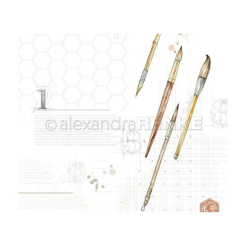 Jednostranný Papír Na Scrapbook (1ks) Brushes Whit Pattern Renke Alexandra 30 30 Vzory Papíry Listy Potiskem Scrapbooking