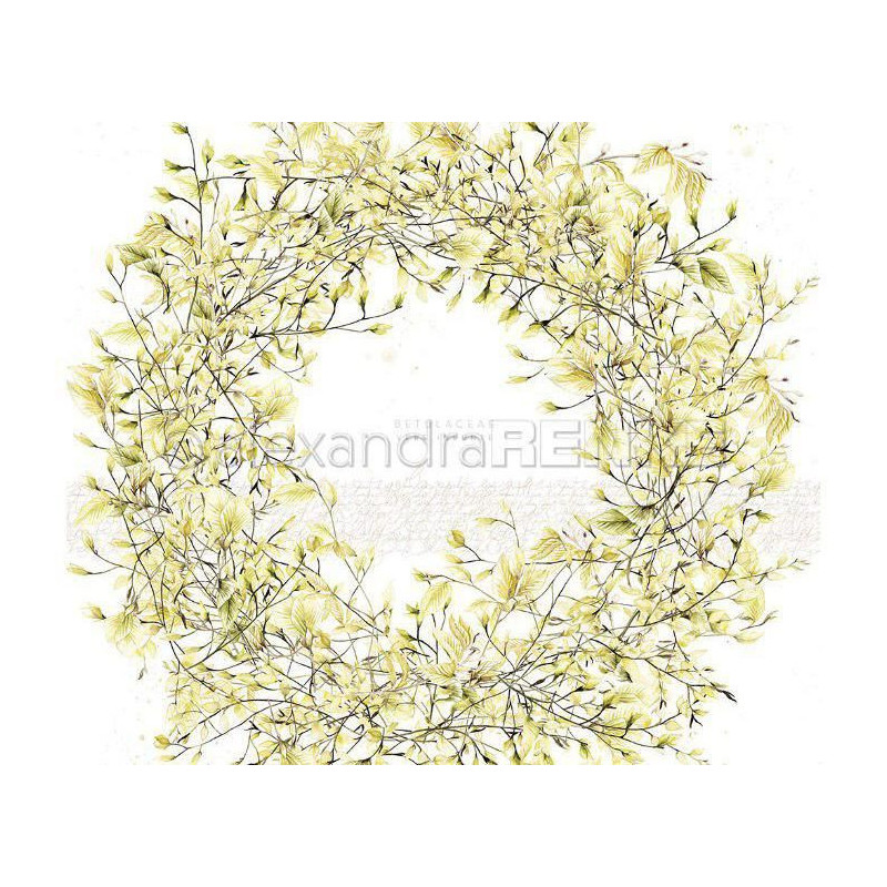 Jednostranný Papír Na Scrapbook (1ks) Birch Leaf Wreath Renke Alexandra 30 30 Příroda Papíry Listy Potiskem Scrapbooking