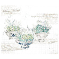 Jednostranný Papír Na Scrapbook (1ks) Hydrangeas In Bowls Renke Alexandra 30 30 Příroda Papíry Listy Potiskem Scrapbooking