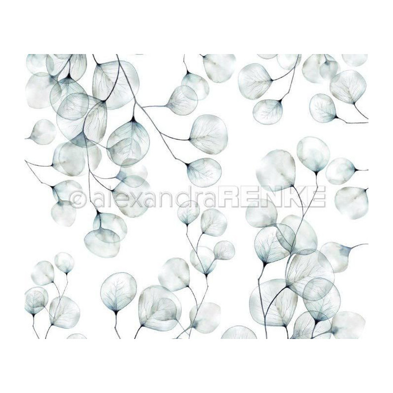 Jednostranný Papír Na Scrapbook (1ks) Eucalyptus Leaves Renke Alexandra 30 30 Příroda Papíry Listy Potiskem Scrapbooking