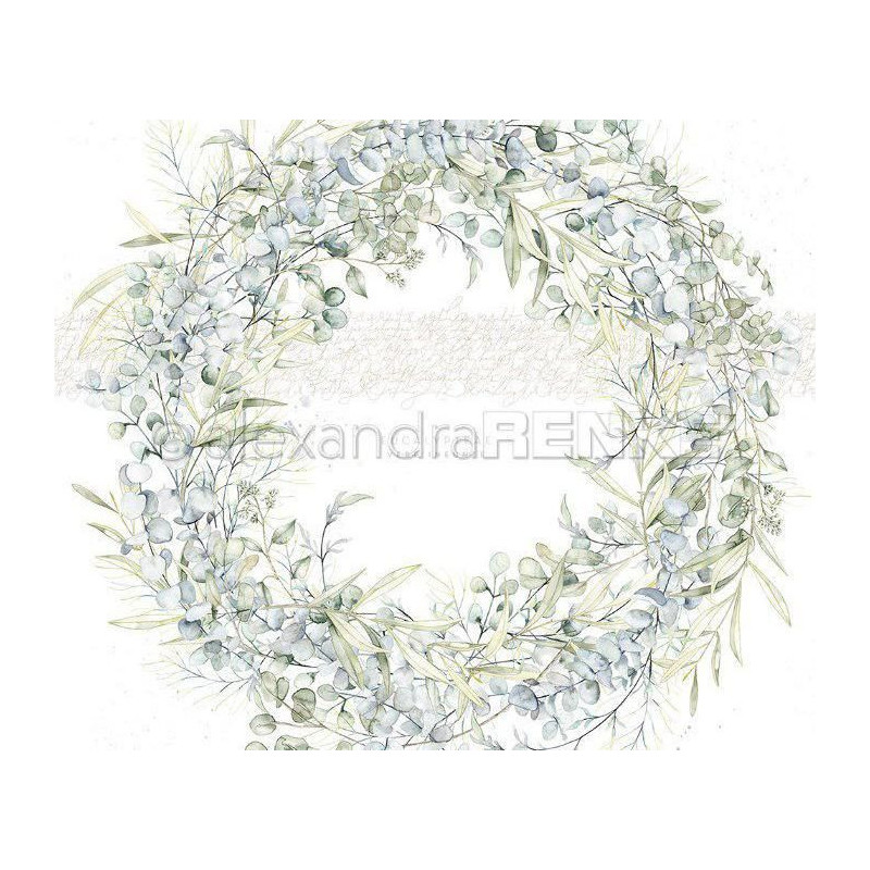 Jednostranný Papír Na Scrapbook (1ks) Eucalyptus Wreath Renke Alexandra 30 30 Příroda Papíry Listy Potiskem Scrapbooking