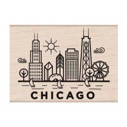 Chicago - Gumové Razítko Na Dřevě (1ks), Hero Arts Gumová, Razítka Scrapbooking Papír