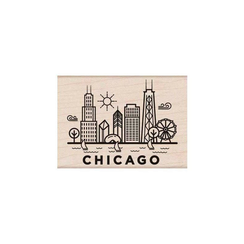 Chicago - Gumové Razítko Na Dřevě (1ks), Hero Arts Gumová, Razítka Scrapbooking Papír