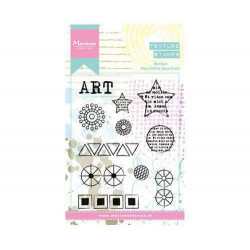 Hvězdy A Kolečka - Silikonová Gelová Razítka (11ks), Marianne Design Scrapbooking Papír