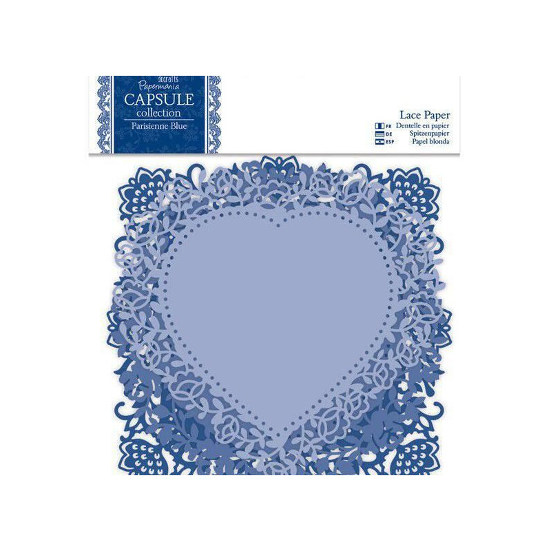 Krajkové Papírové Výřezy (12ks) Capsule Parisienne Blue Docrafts Dekorace Ozdoby Scrapbooking