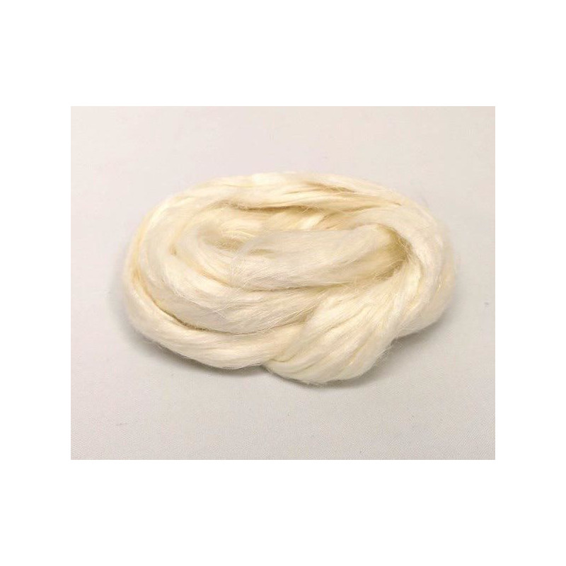 Len 50g Česanec Natural White Dhg Ramie Vlna Plstění, Textil Hedvábí