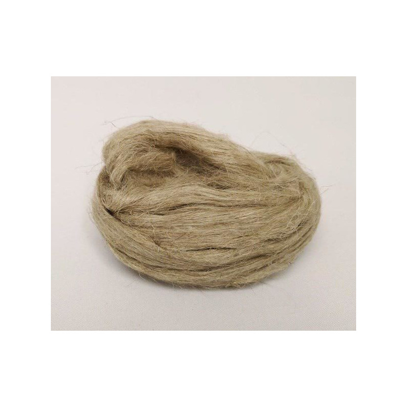 Len 50g Česanec Natural Brown Dhg Ramie Vlna Plstění, Textil Hedvábí