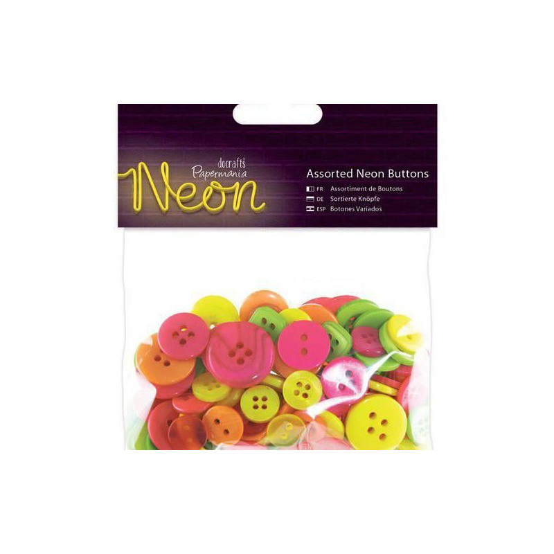 Knoflíky Mix (50g) Neonové, Docrafts Textil Hedvábí