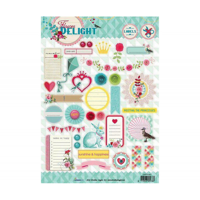 List A4 S Obrázky Flower Delight Č. 1337 Studio Light Papíry Potiskem Scrapbooking