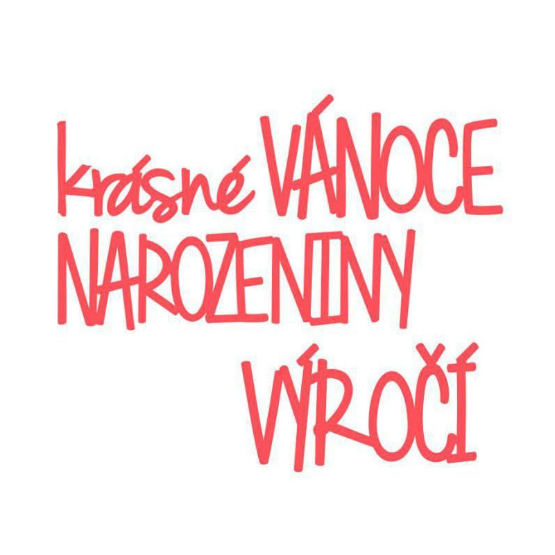 Krásné Vánoce Narozeniny Výročí - Vyřezávací Kovové Šablony (2ks), Davona Písmena Čísla Texty Big Shot Embosování, Scrapbooking