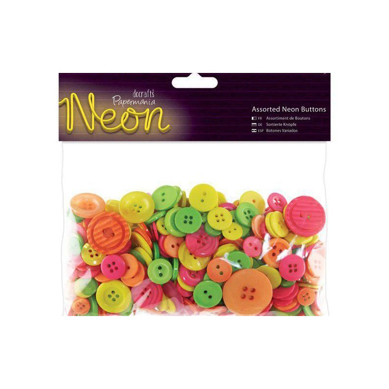 Knoflíky Mix (250g) Neonové, Docrafts Textil Hedvábí