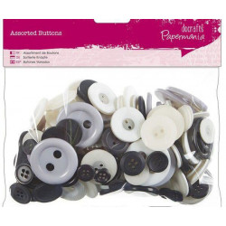 Knoflíky Mix (250g) Monochrome Docrafts Textil Hedvábí