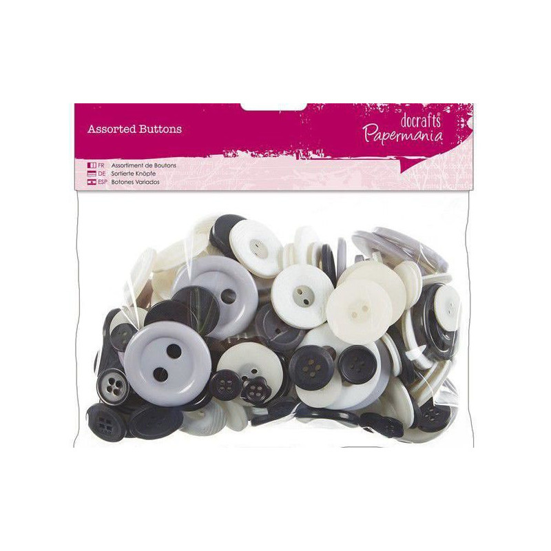 Knoflíky Mix (250g) Monochrome Docrafts Textil Hedvábí