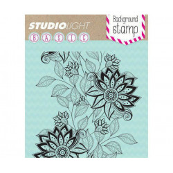 Květina S Listy - Silikonové Gelové Razítko (1ks), Studio Light Silikonová Gelová, Razítka Scrapbooking Papír