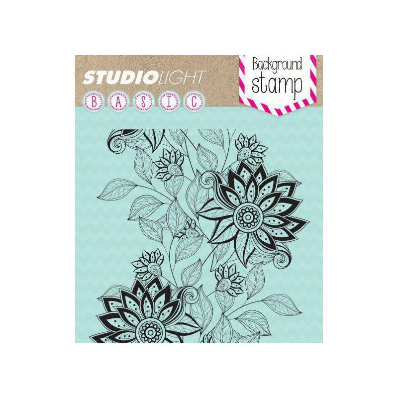 Květina S Listy - Silikonové Gelové Razítko (1ks), Studio Light Silikonová Gelová, Razítka Scrapbooking Papír