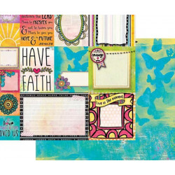 Oboustranný Papír Na Scrapbook (1ks) Believe Amen Bobunny 30 x 30 Kartičky Papíry Listy Potiskem Scrapbooking