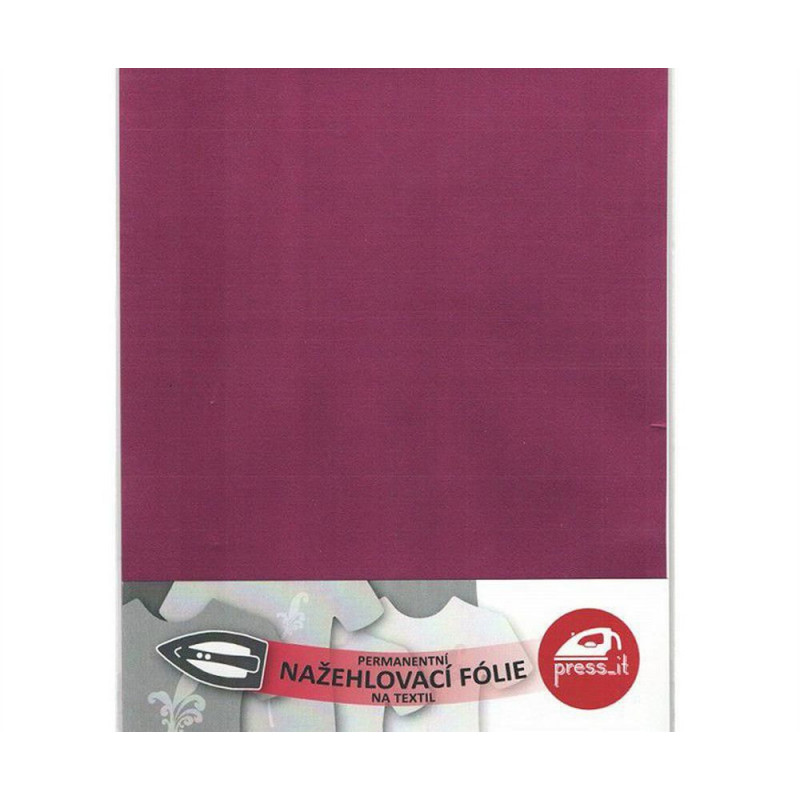 Nažehlovací Fólie Metalická Magenta 20x15cm (1ks), Press-it Textil Hedvábí