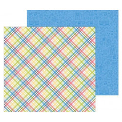 Oboustranný Papír Na Scrapbook (1ks) Farmer Flannel Doodlebug Design Inc., 30 x 30 Vzory Papíry Listy Potiskem Scrapbooking