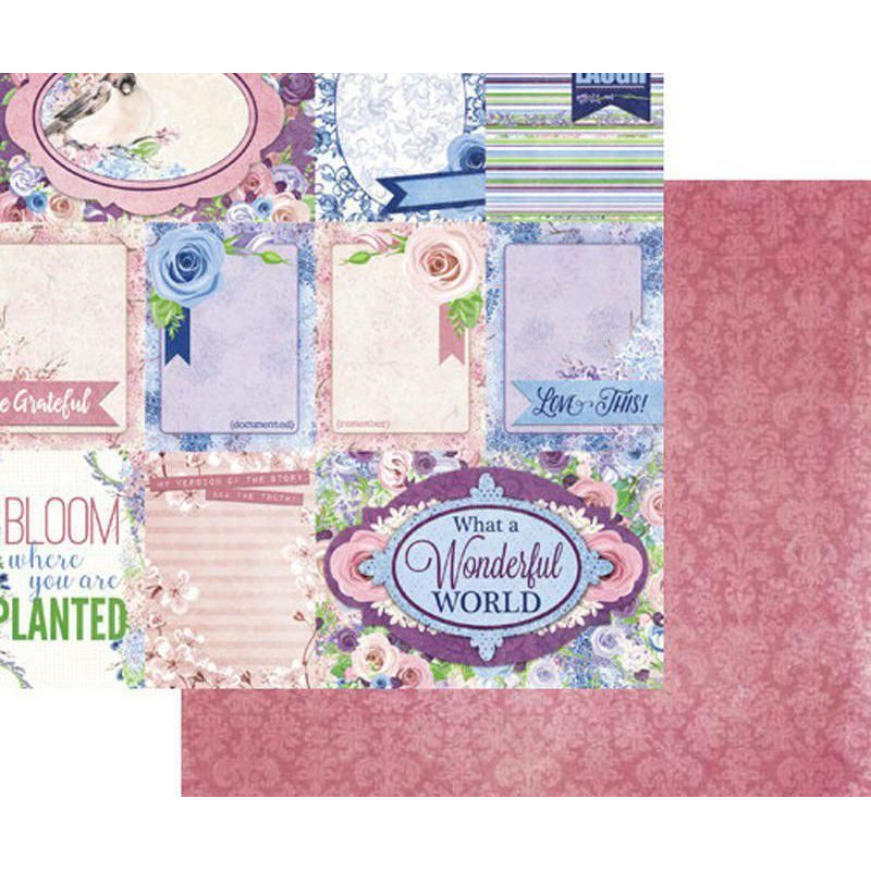 Oboustranný Papír Na Scrapbook (1ks) Secret Garden Lovely Bobunny 30 x 30 Kartičky Papíry Listy Potiskem Scrapbooking