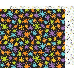 Oboustranný Papír Na Scrapbook (1ks) Matter Splatters Doodlebug Design Inc., 30 x 30 Vzory Papíry Listy Potiskem Scrapbooking