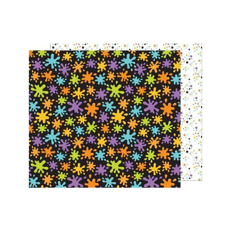 Oboustranný Papír Na Scrapbook (1ks) Matter Splatters Doodlebug Design Inc., 30 x 30 Vzory Papíry Listy Potiskem Scrapbooking