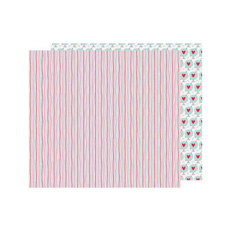 Oboustranný Papír Na Scrapbook (1ks) Heart Strings Doodlebug Design Inc., 30 x 30 Ornamenty Papíry Listy Potiskem Scrapbooking