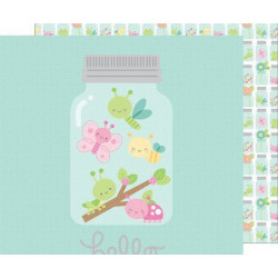 Oboustranný Papír Na Scrapbook (1ks) Little Wonders Doodlebug Design Inc., 30 x 30 Příroda Papíry Listy Potiskem Scrapbooking