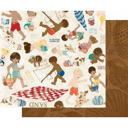 Oboustranný Papír Na Scrapbook (1ks) Boardwalk - Carefree Bobunny 30 x 30 Děti Papíry Listy Potiskem Scrapbooking