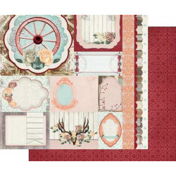 Oboustranný Papír Na Scrapbook (1ks) Bella Rosa Elegant Bobunny 30 x 30 Kartičky Papíry Listy Potiskem Scrapbooking