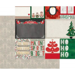 Oboustranný Papír Na Scrapbook (1ks) Merry & Bright Special Delivery Bobunny 30 x 30 Kartičky Papíry Listy Potiskem Scrapbooking