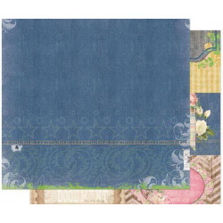 Oboustranný Papír Na Scrapbook (1ks) Prairie Chic - Stonewashed Denim Bobunny 30 x 30 Ornamenty Papíry Listy Potiskem