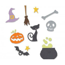 Halloween - Vyřezávací Kovové Šablony Thinlits (11ks), Sizzix Dekorace Big Shot Embosování, Scrapbooking Papír