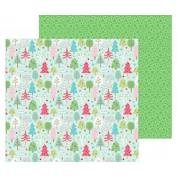 Oboustranný Papír Na Scrapbook (1ks) Tree Festival Doodlebug Design Inc., 30 x 30 Vzory Papíry Listy Potiskem Scrapbooking